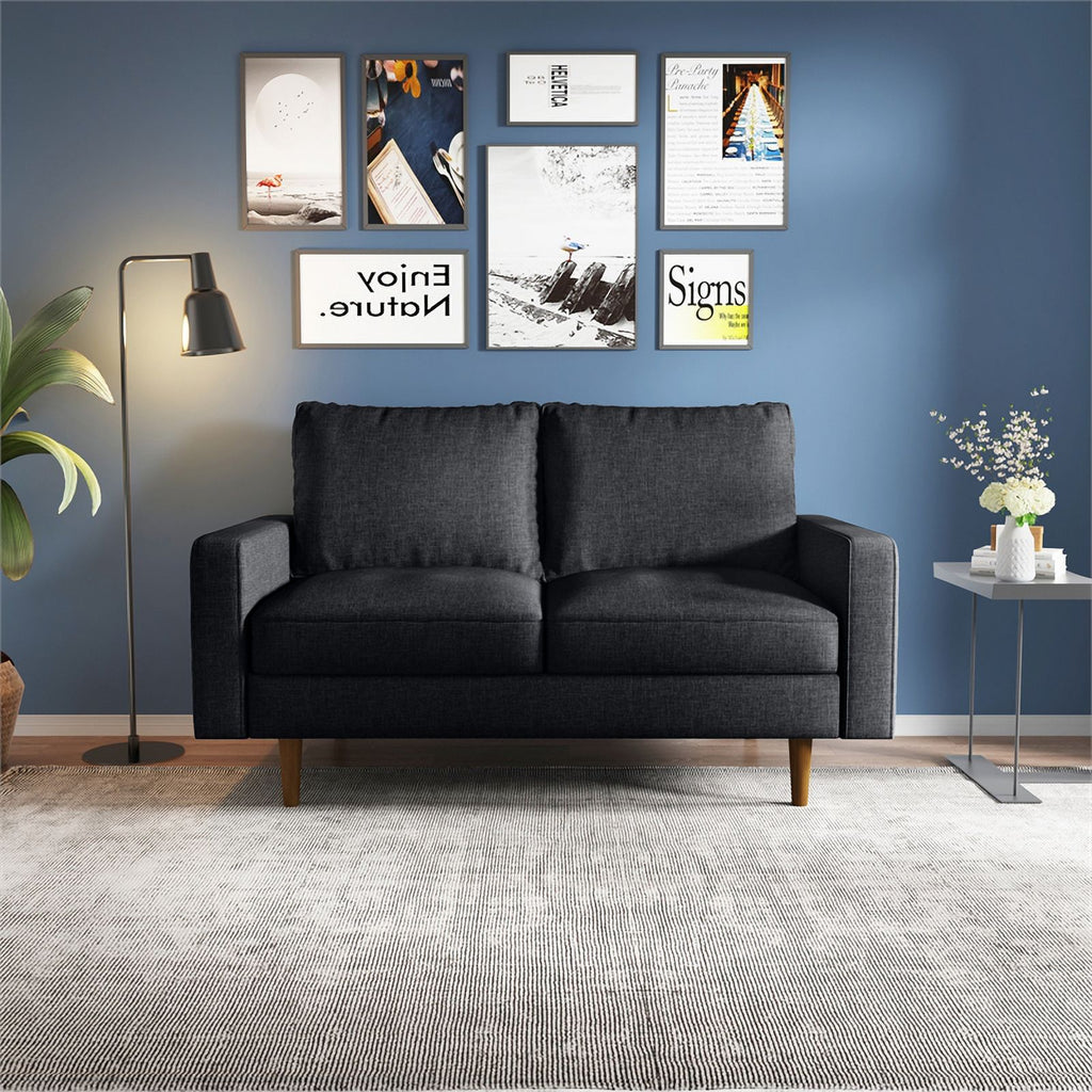 Black Upholstered Fabric Loveseat M688046