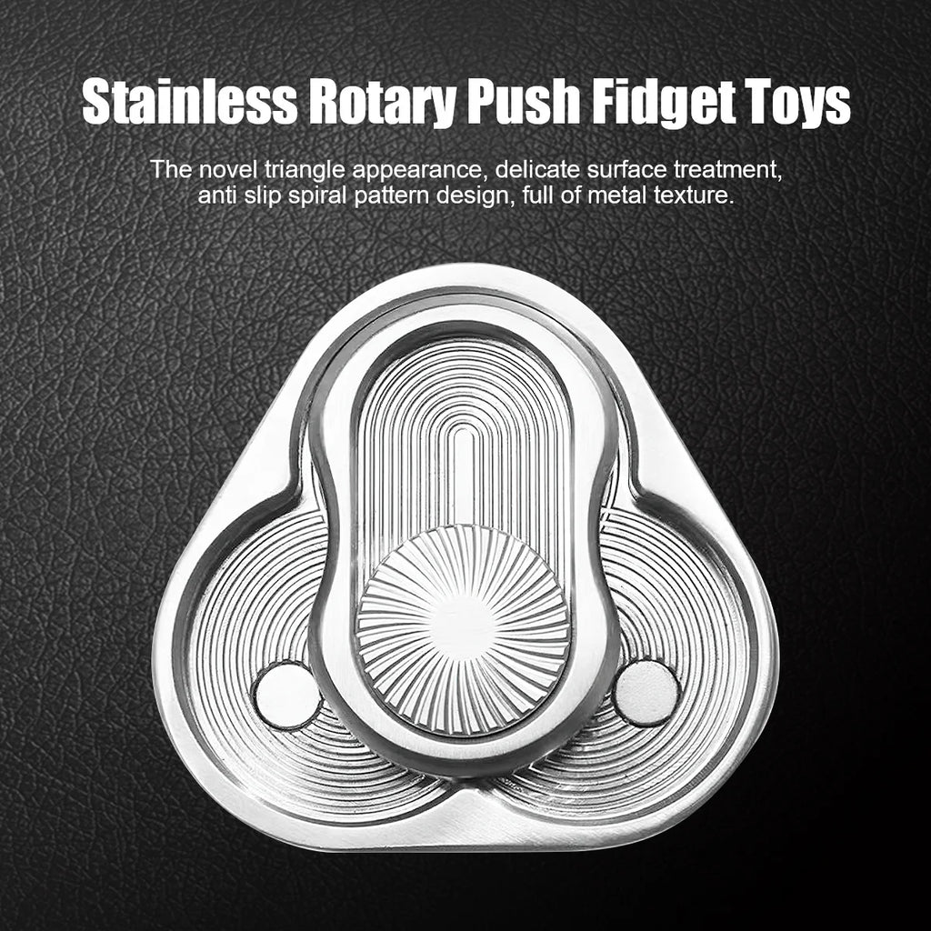 Rotary Push Toy Finger Spinner Stainless Steel Triangle Sensory Hand Toy K849