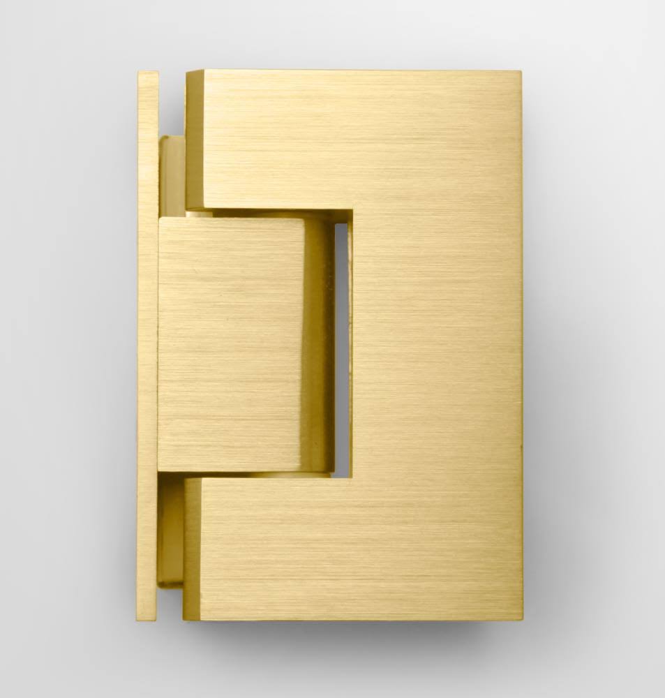 Frameless Shower Door Wall Hinge Satin Brass in Gold J560