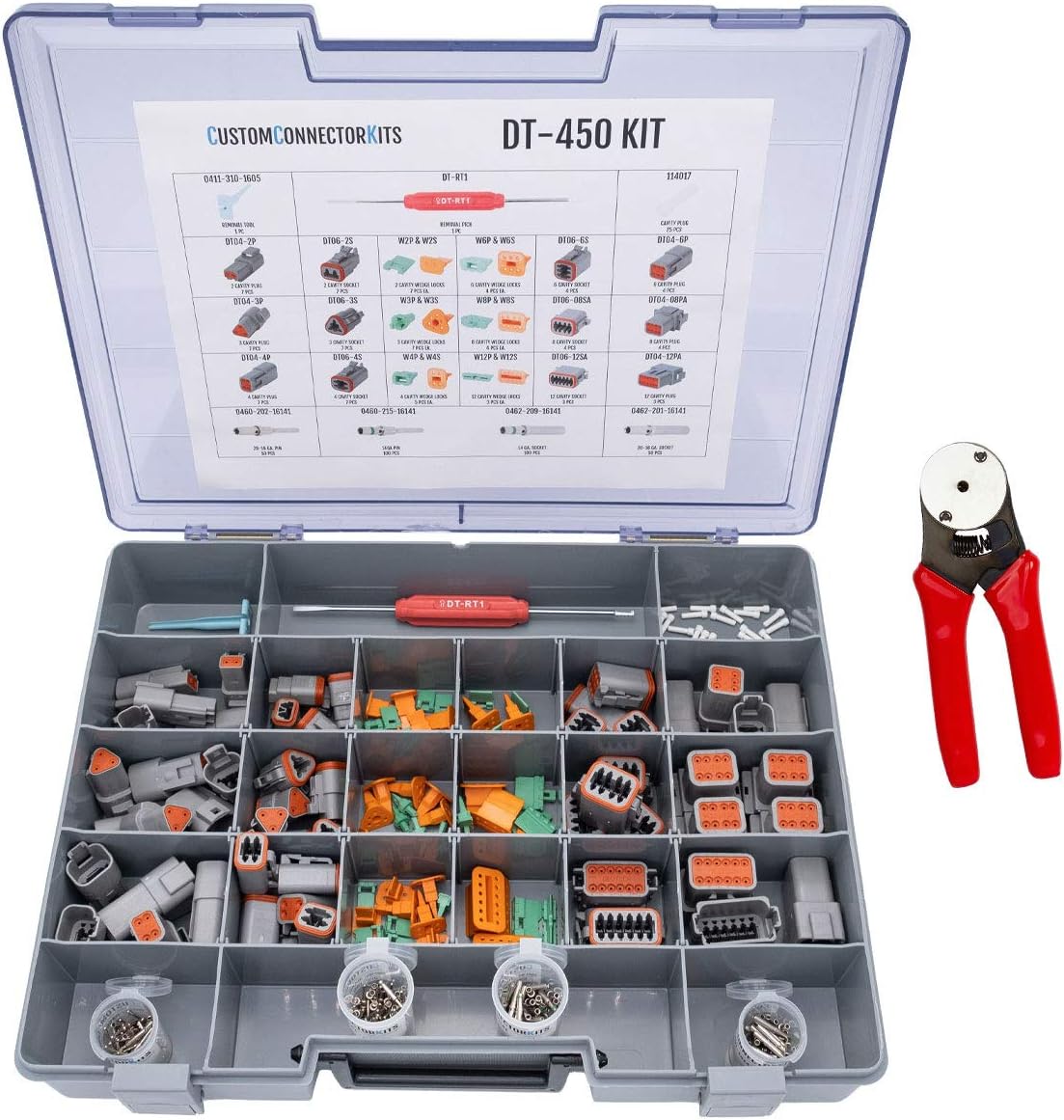 450 Piece Deutsch Connector Kit with Crimp Tool C751