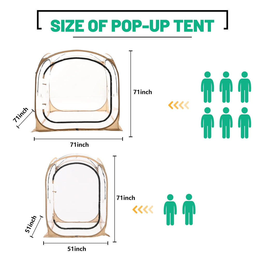 Sports Pop up Tent for up to 3 People, Weatherproof, Clear View C673473