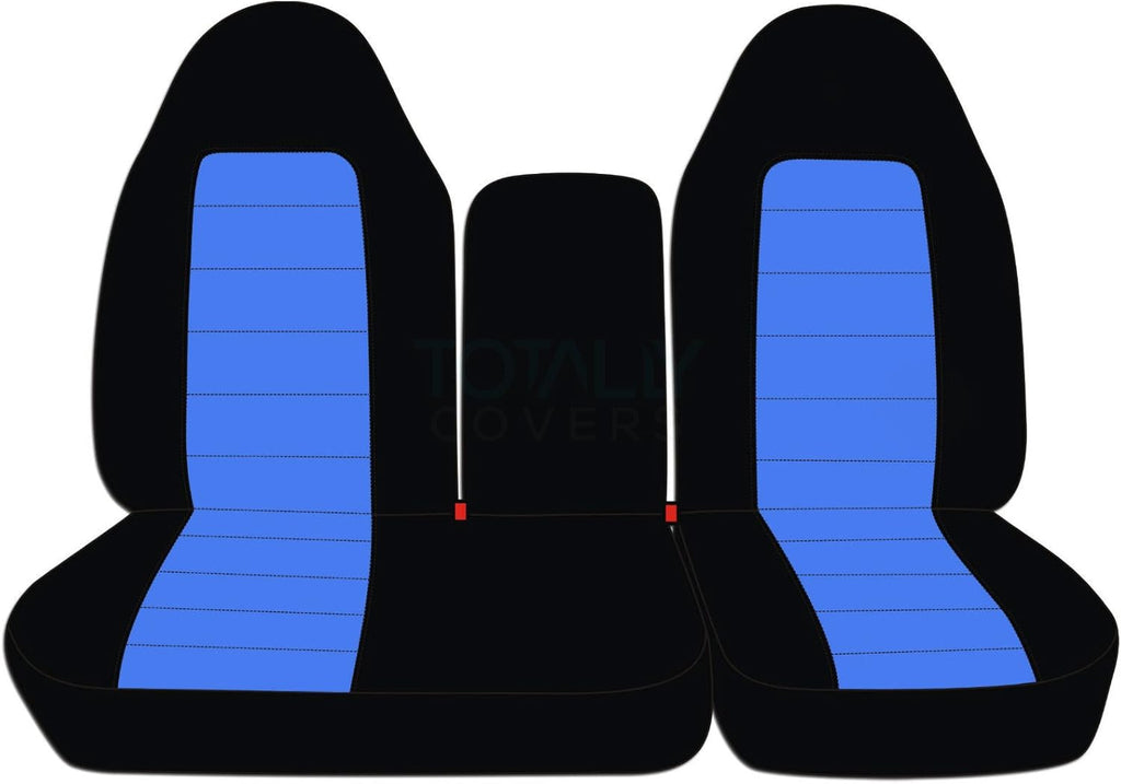 Black & Blue Two-Tone Front 40/60 Split Bench Truck Seat Covers P22867