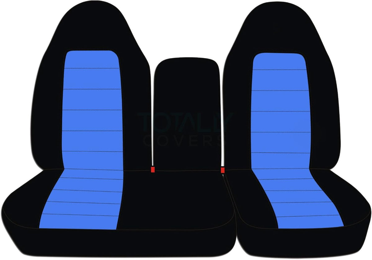 Black & Blue Two-Tone Front 40/60 Split Bench Truck Seat Covers P22867