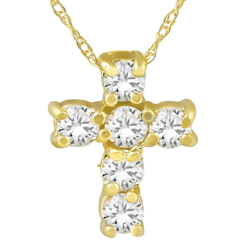 1/2CT Diamond Petite Cross & Chain I854595