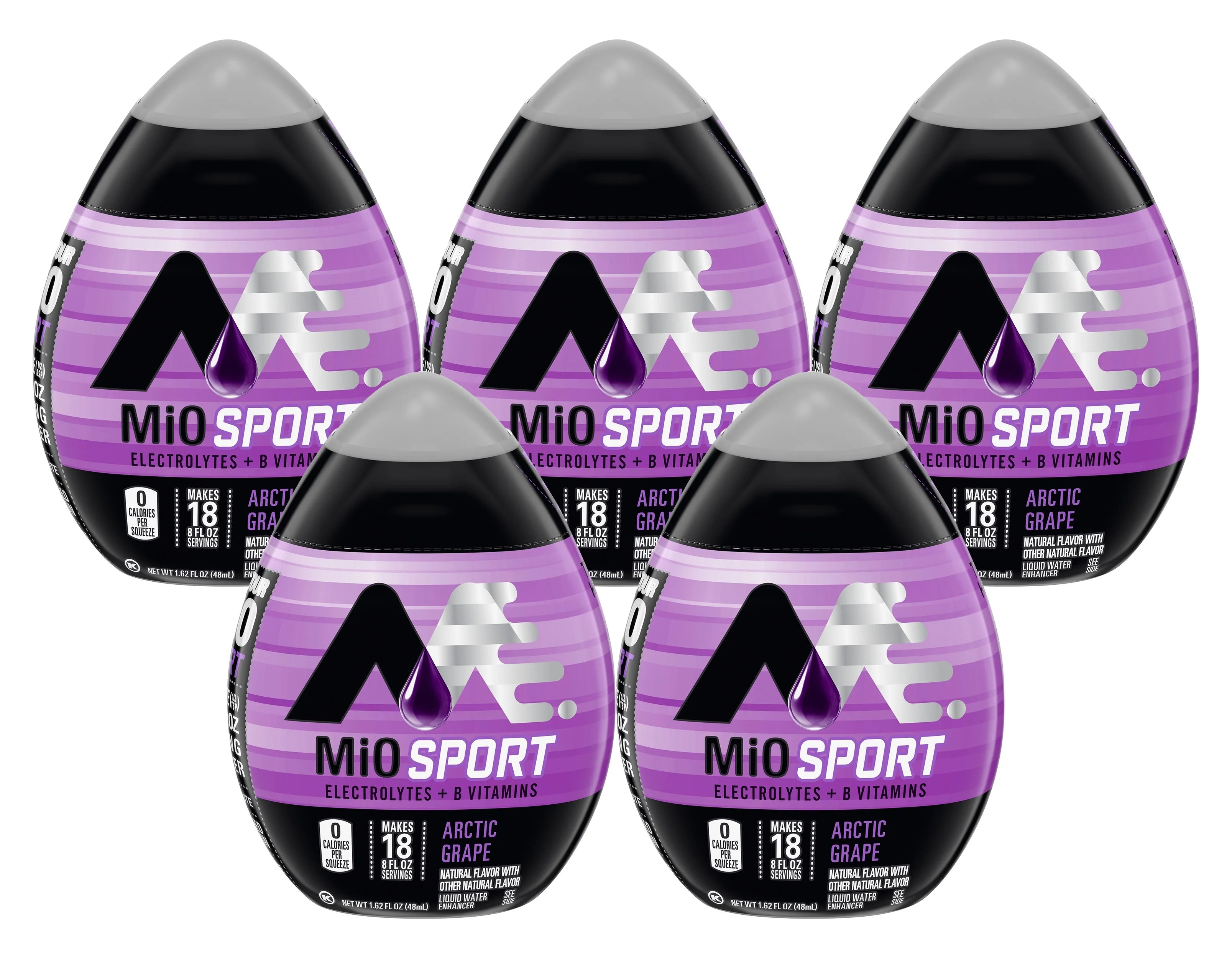 Arctic Grape Water Enhancer With Electrolytes, Caffeinated, 1.62 fl oz Bottle (Pack-5) P191415