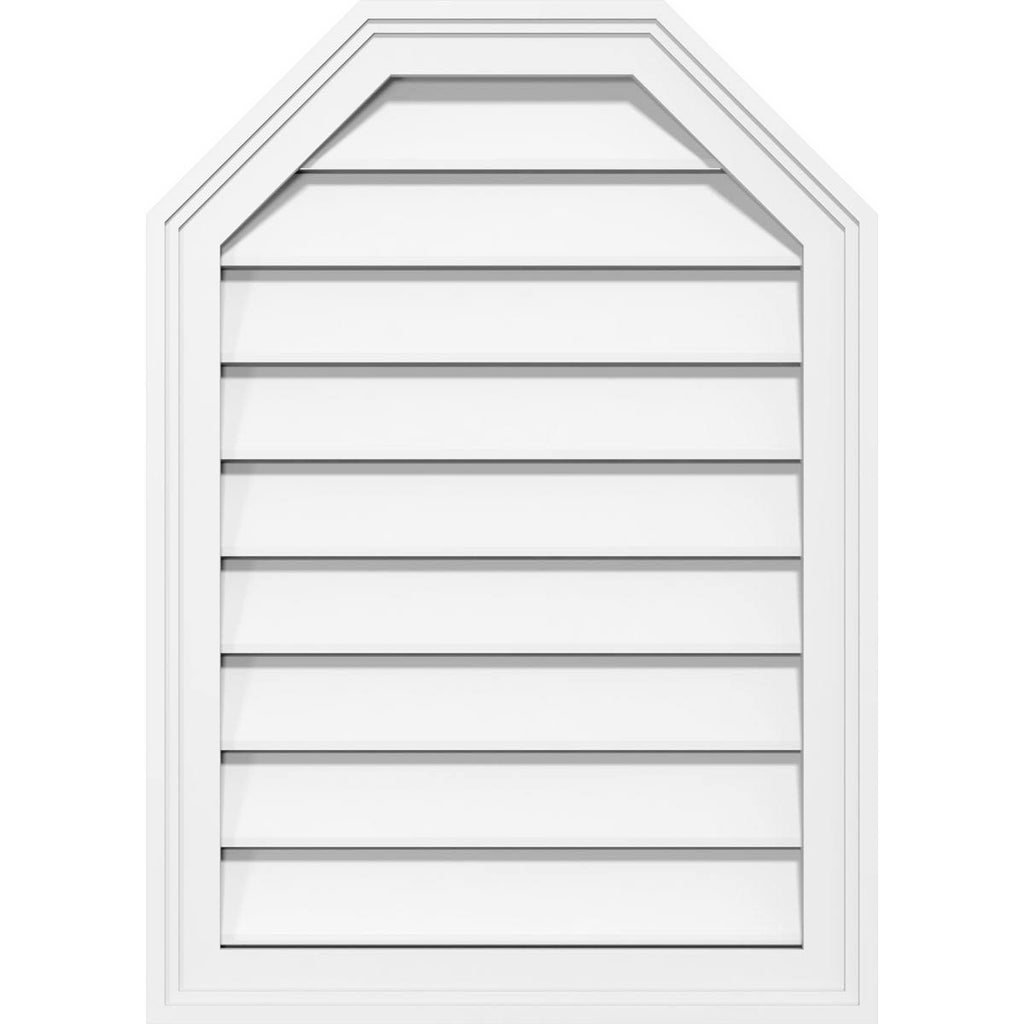 38x22W x 28x22H Octagonal Top Surface Mount PVC Gable Vent P158