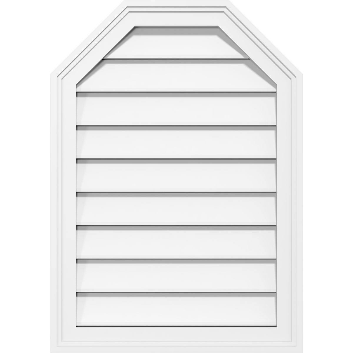 38x22W x 28x22H Octagonal Top Surface Mount PVC Gable Vent P158