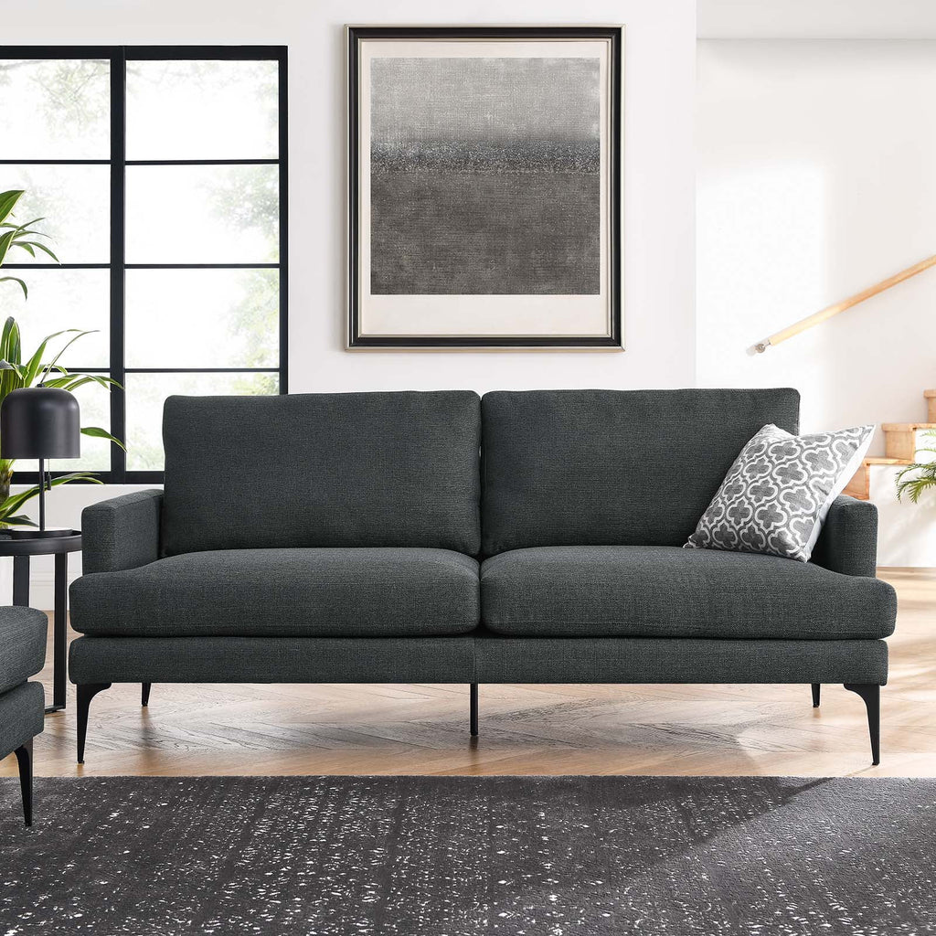 Gray Metal and Upholstered Fabric Sofa N92644