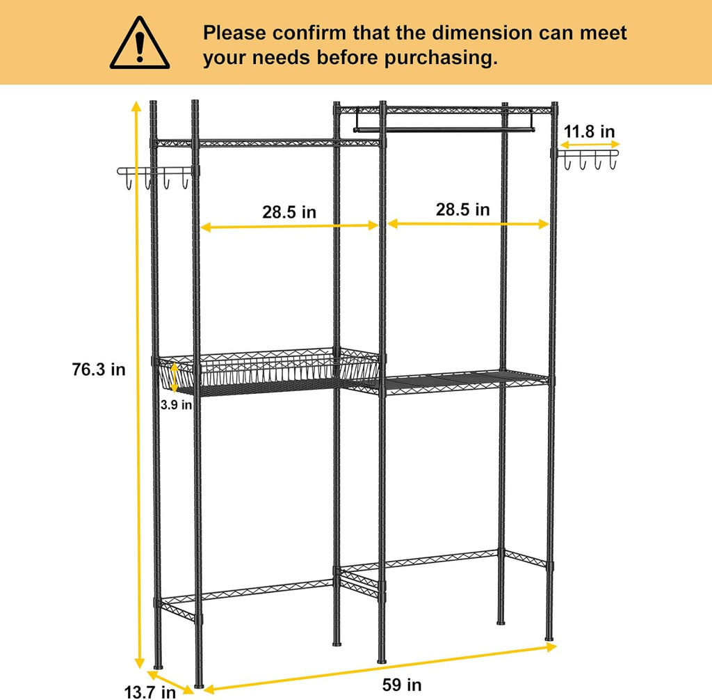 2 Pack 2 Tier Adjustable Height Freestanding Storage Shelf K2801