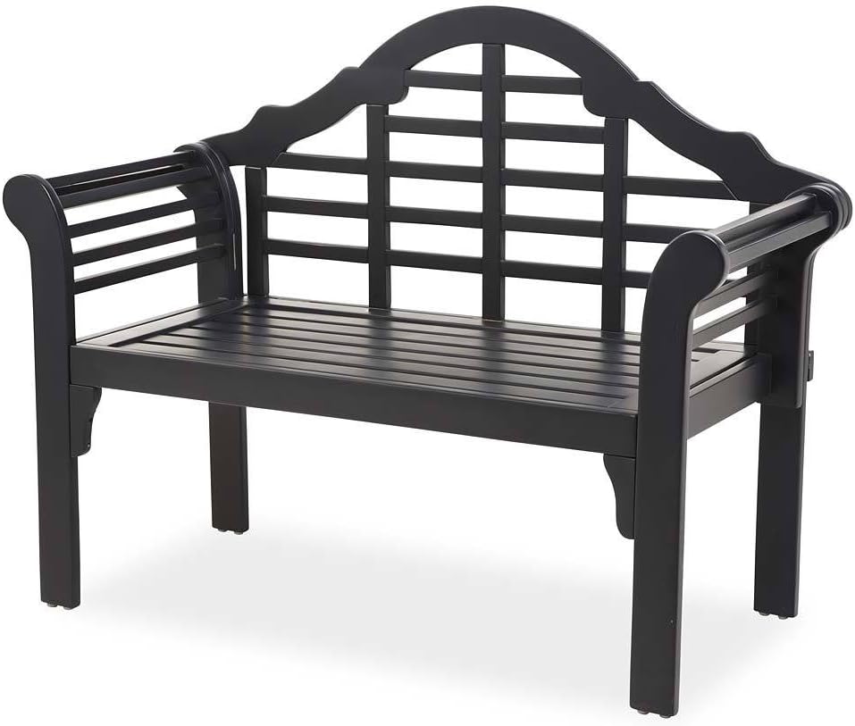 Black Eucalyptus Wood Garden Bench T38575