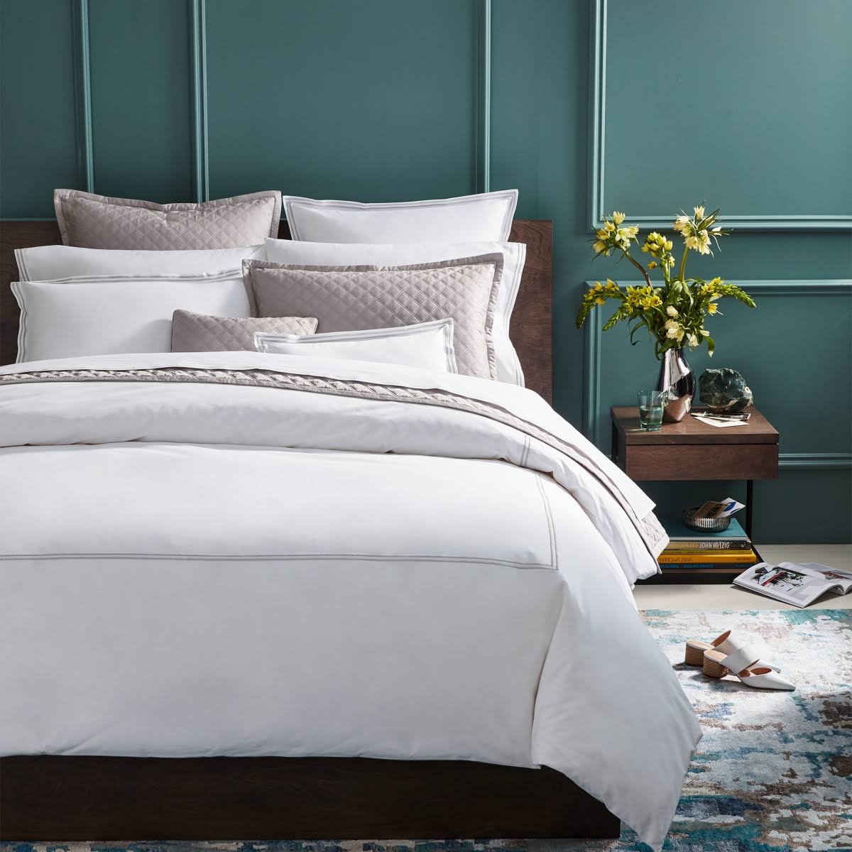 Italian Percale Twin Flat Sheet - Marine Navy V740