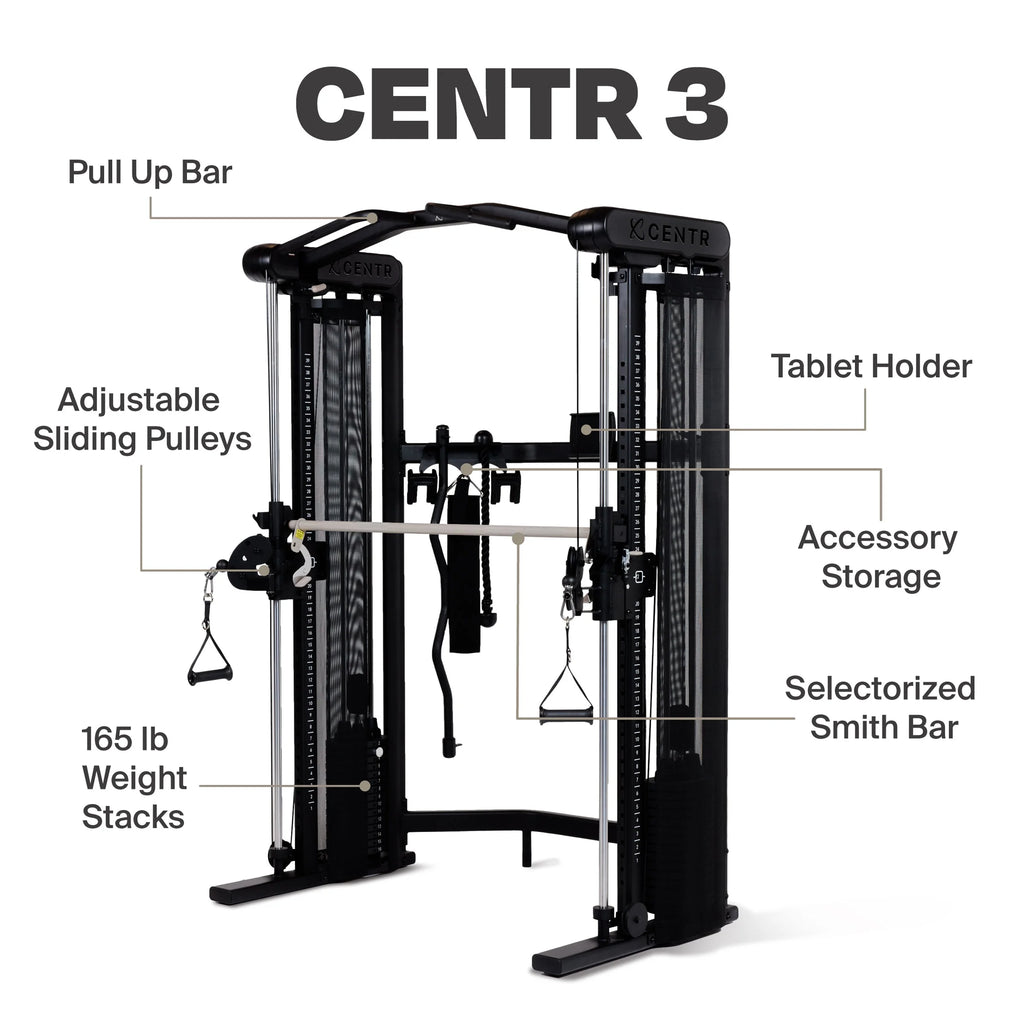 3 Home Gym Functional Trainer with Selectorized Smith Bar E38566