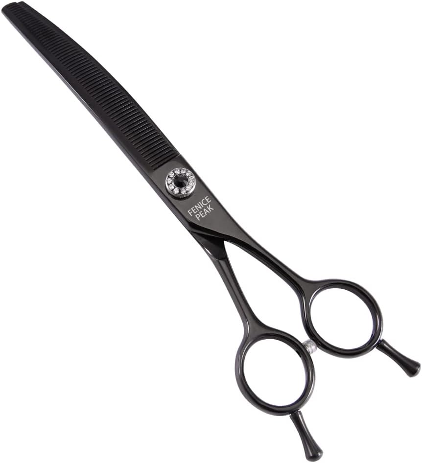 Professional Dog Grooming Scissors 7.0'' 440C Steel Thinning Scissors Black X735795