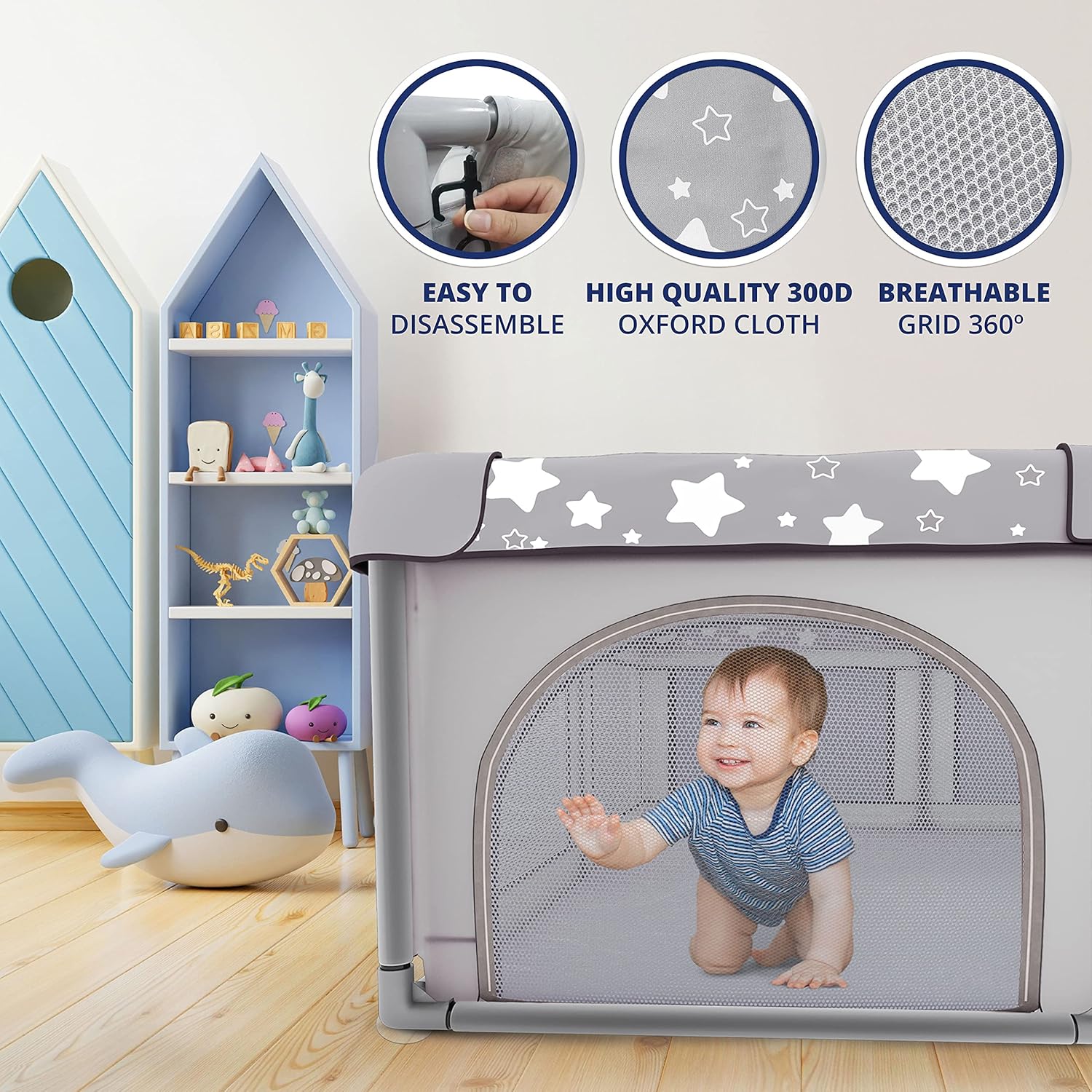 X-Large Foldable Baby Playpen with Carry-Case R9114