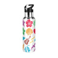 Stainless Steel Insulated Vacuum Flask Water Bottle with Straw Lid O190