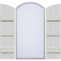 Rustic Faux Wood Shutters with Elliptical Arch Top U74314