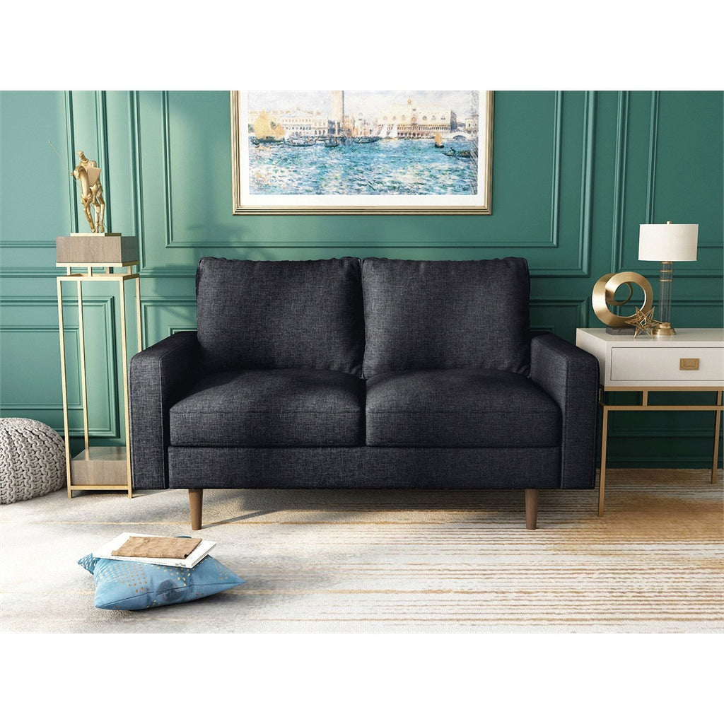 Black Upholstered Fabric Loveseat M688046