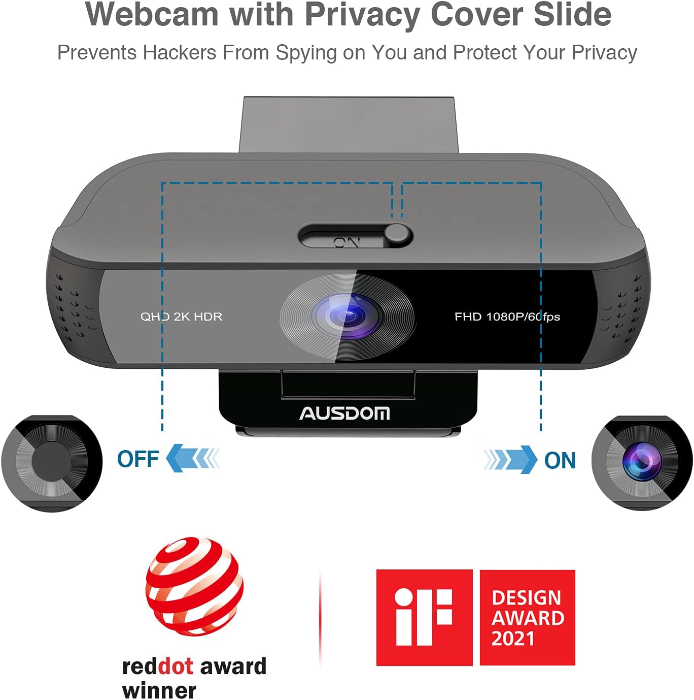2K QHD Autofocus Webcam with Dual Noise Cancelling Microphones C6255