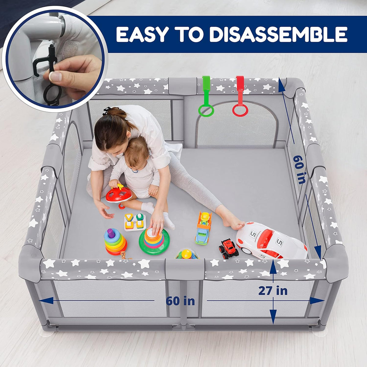 X-Large Foldable Baby Playpen with Carry-Case R9114