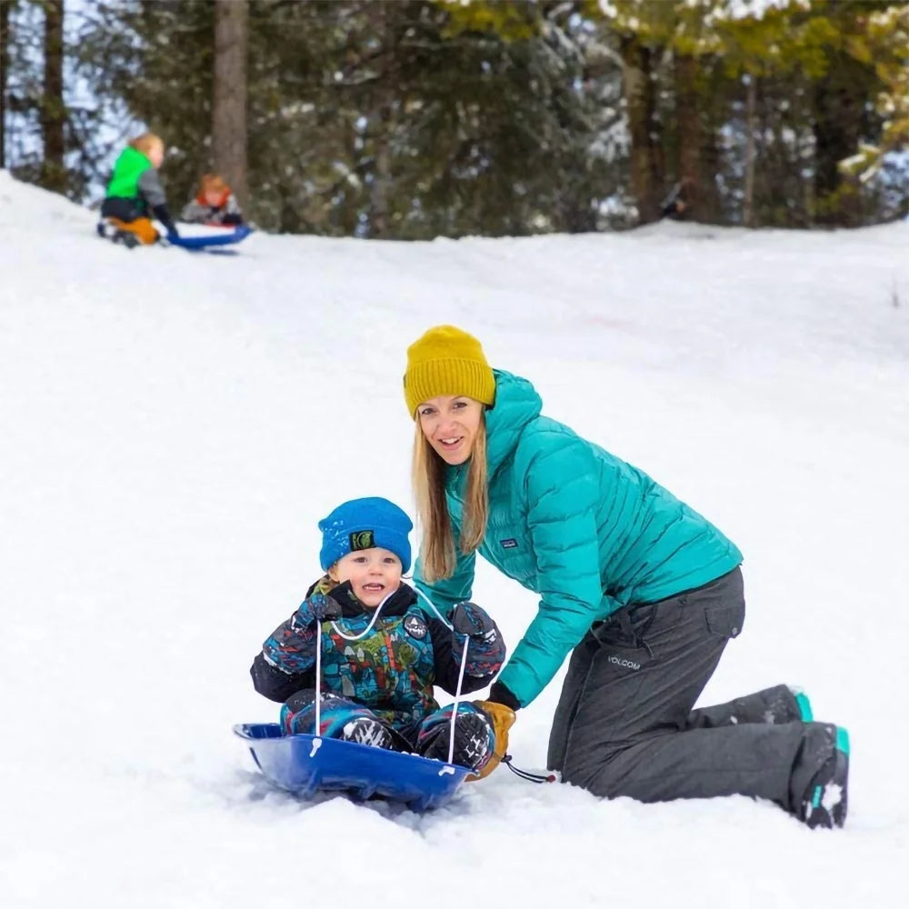 Neon Pink Plastic Snow Toboggan Sled Q715