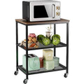 3-Tier Rolling Serving Cart with Mesh Shelves Y304