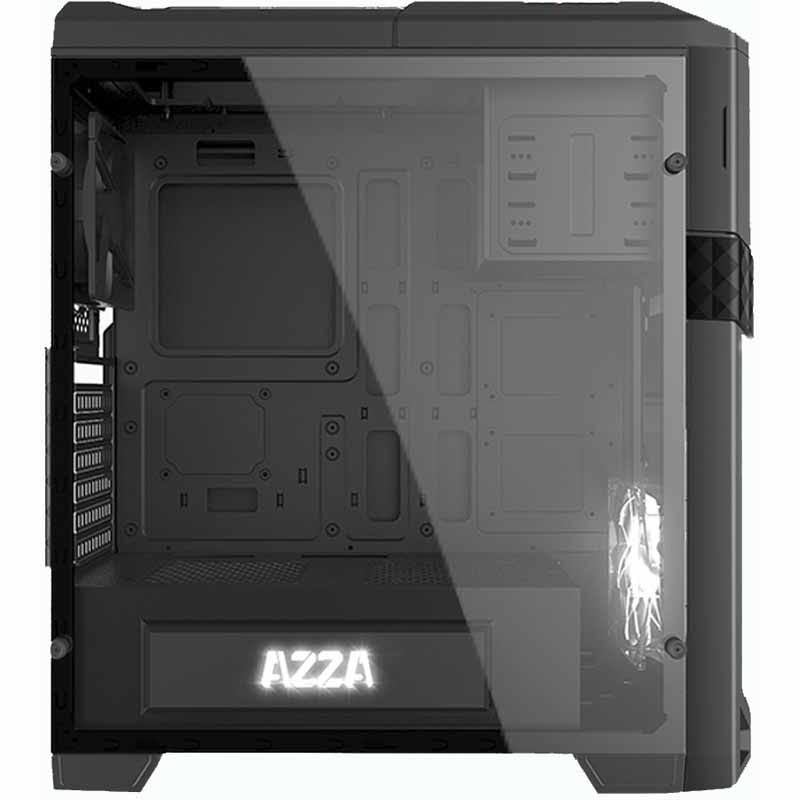 Black SECC Tempered Glass Steel ATX Mid Tower Computer Case H984768