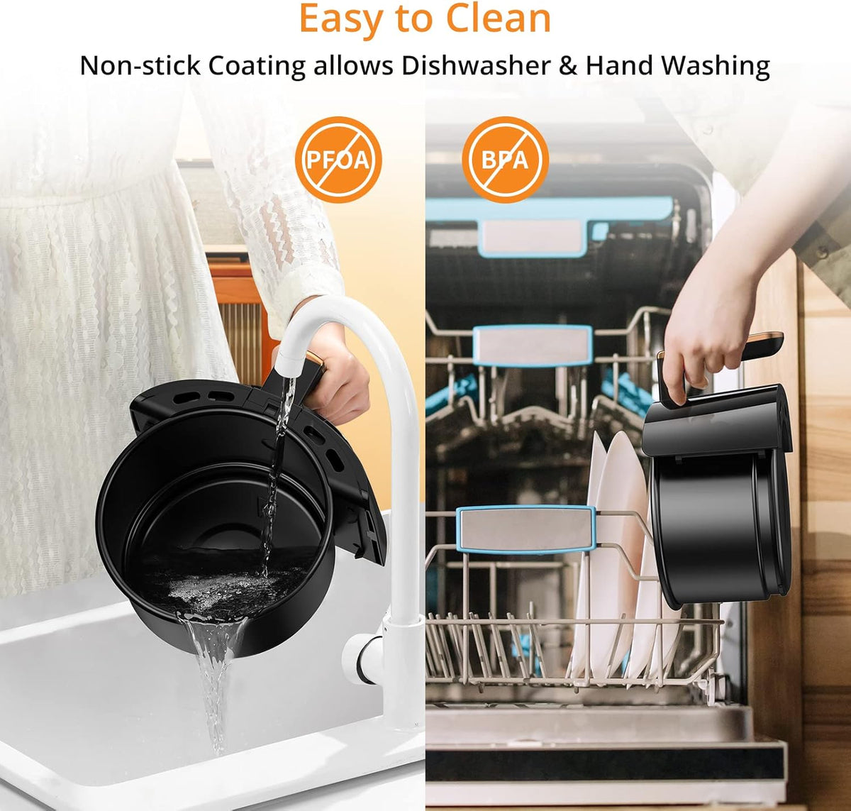 2.2 Quart 1000W Electric Air Fryer with LCD Touch Screen & Nonstick Frying Pot F840