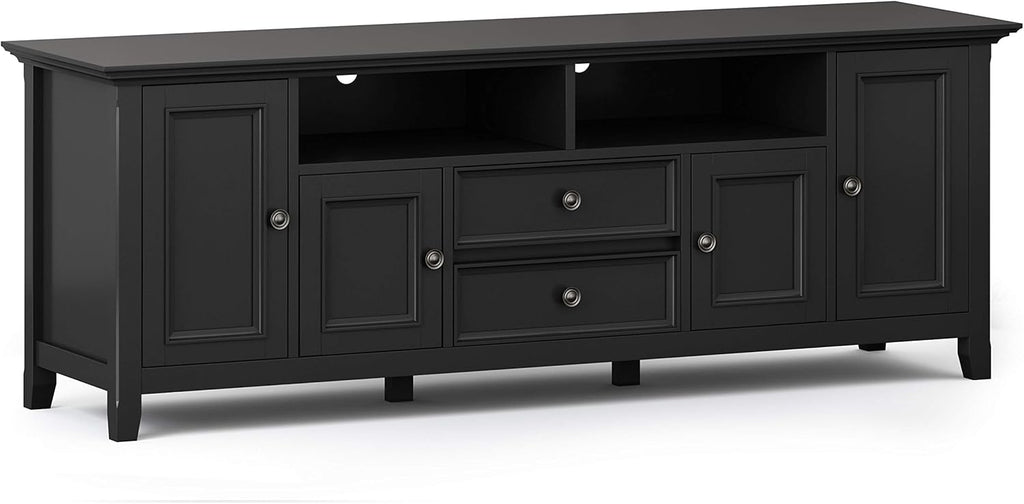 72 inch Solid Wood TV Media Stand with Storage Shelves and Cabinets M7138