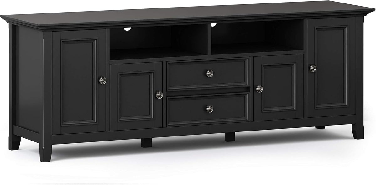 72 inch Solid Wood TV Media Stand with Storage Shelves and Cabinets M7138