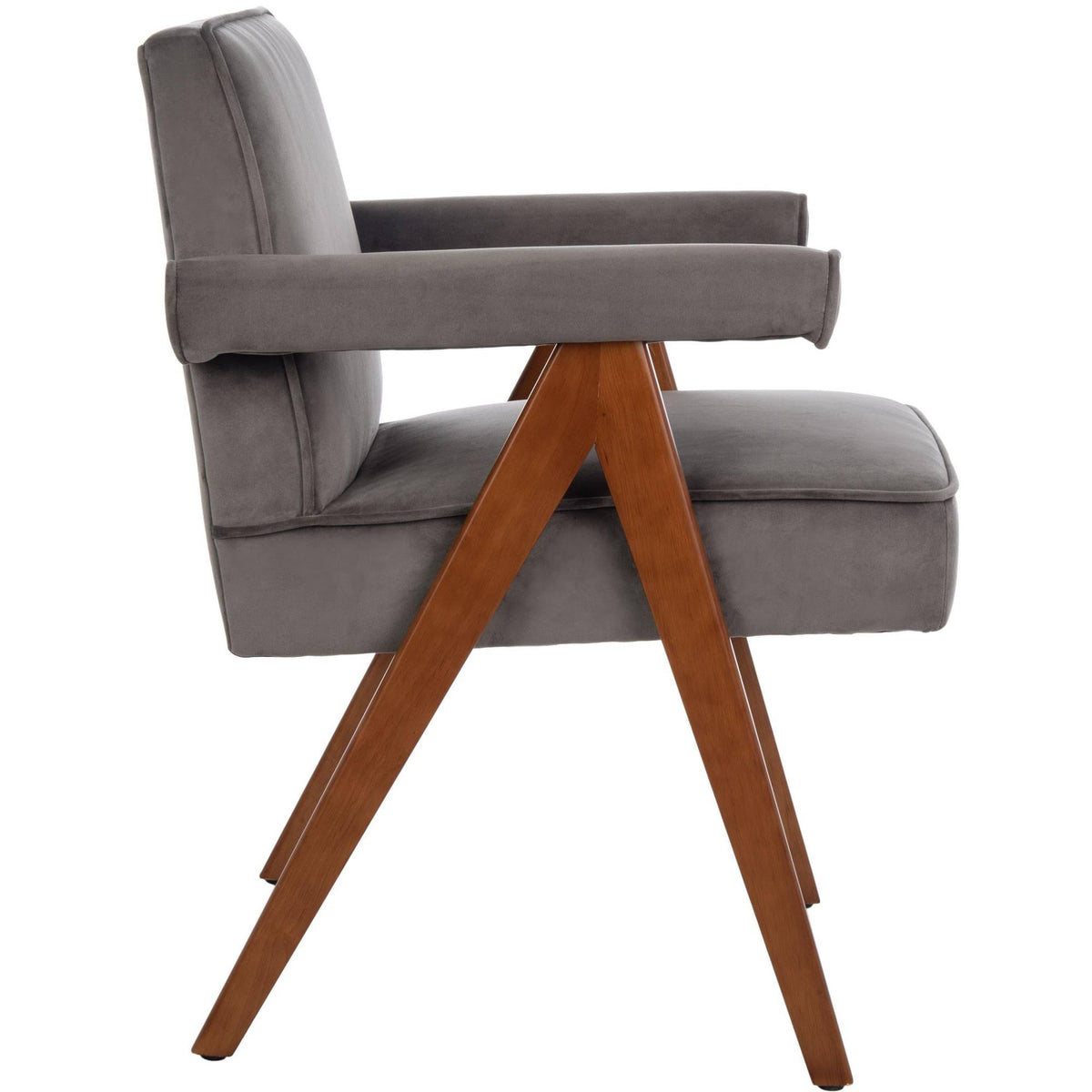 Mid-Century Arm Chair Dark Grey Walnut U332309