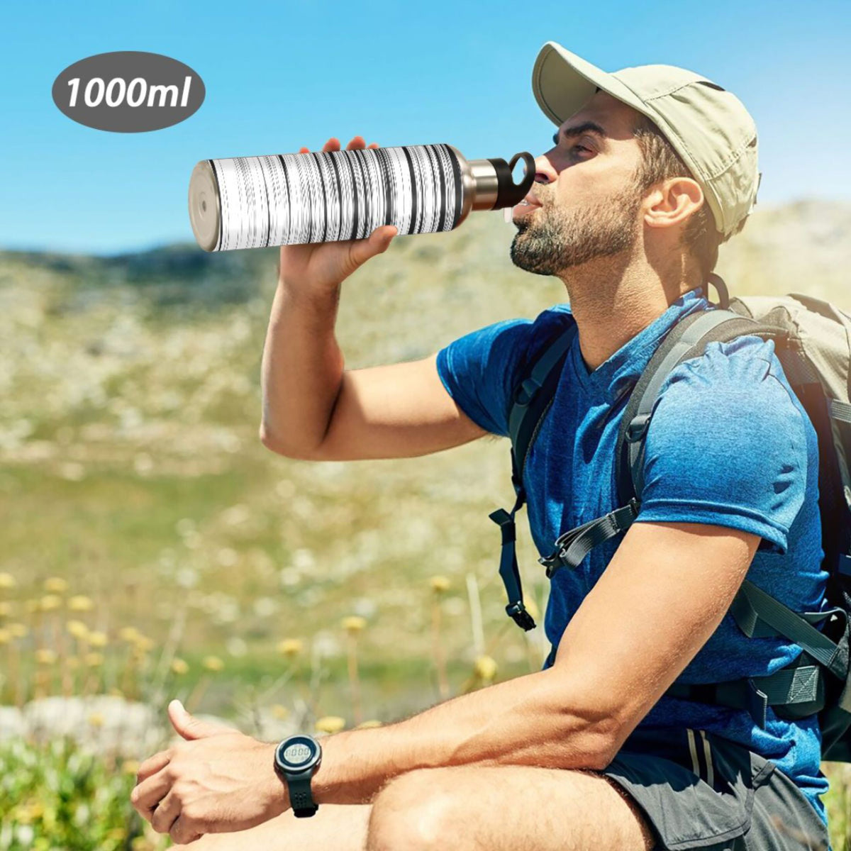 20 OZ Stainless Steel Vacuum Insulated Water Bottle with Straw Lid P223693