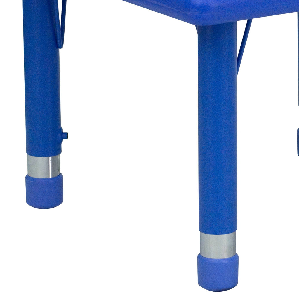 24x22 Square Blue Plastic Height Adjustable Activity Table T518
