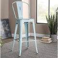 Distressed green-blue Bar Stool V93219