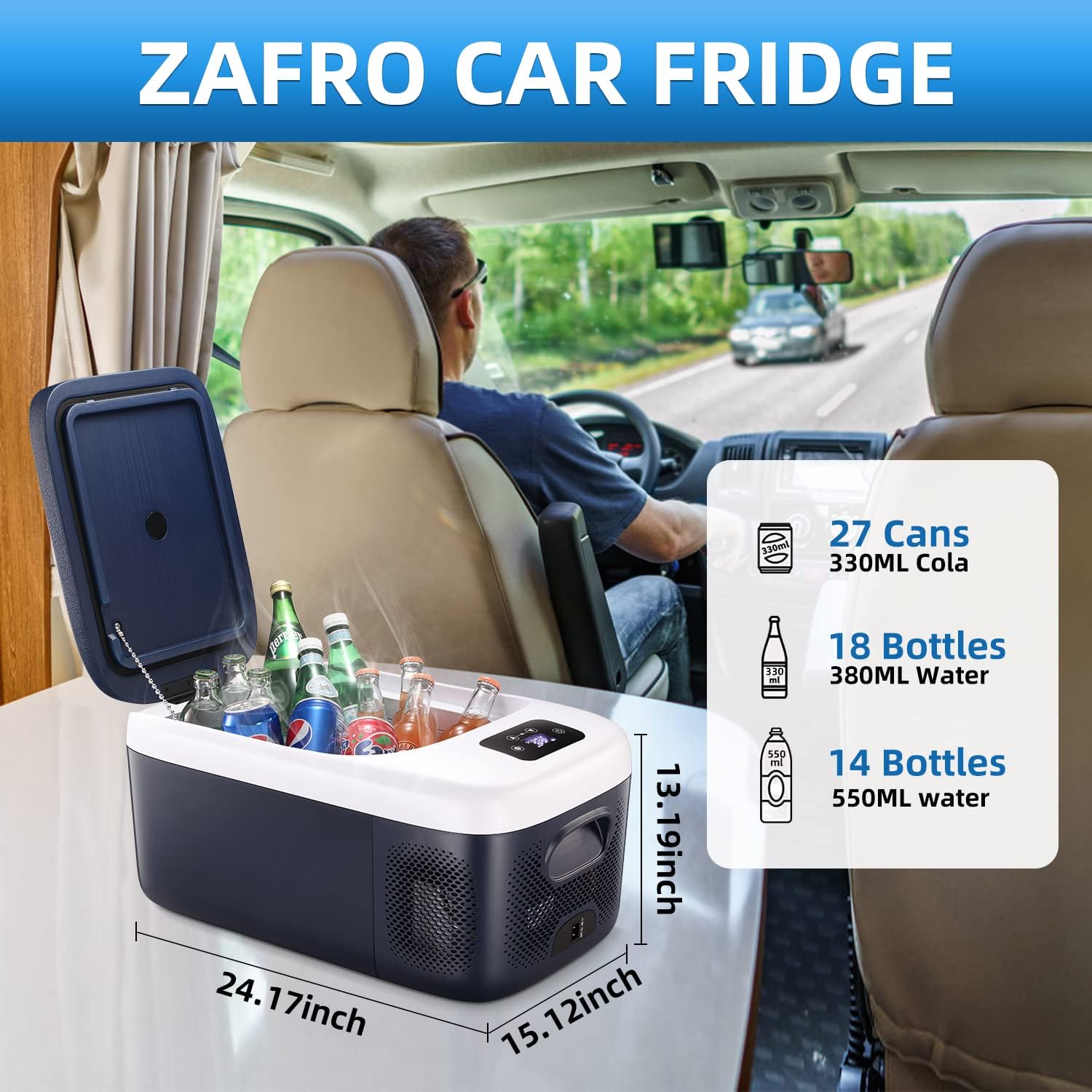 Car Refrigerator with 12/24V DC and 120-240V AC A839309