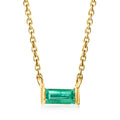 0.10 Carat Emerald Necklace in 14kt Yellow Gold W666614
