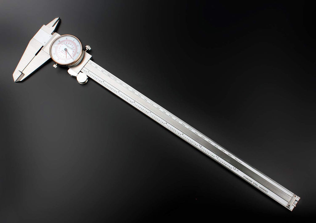 12'' by 0.001''/300mm by 0.02mm Dual Needle Precision Dial Caliper S3996