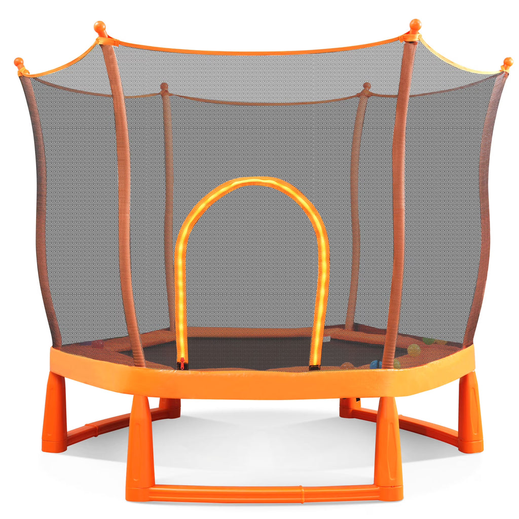 Toddlers Trampoline with Safety Enclosure Net and Ball Pit D757