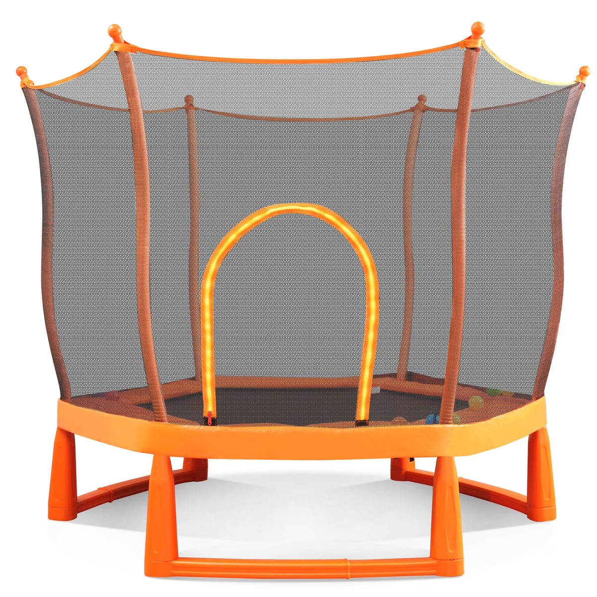 Toddlers Trampoline with Safety Enclosure Net and Ball Pit D757