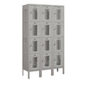 Gray 12x22 Wide Four Tier Vented Metal Locker J4850