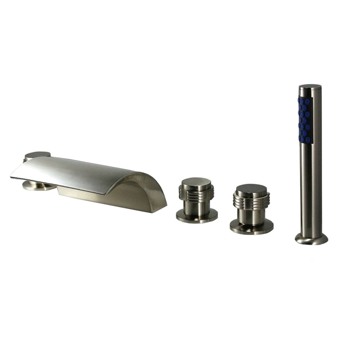 Brushed Nickel Deck Mount Bathroom Faucet with Hand Shower L15586