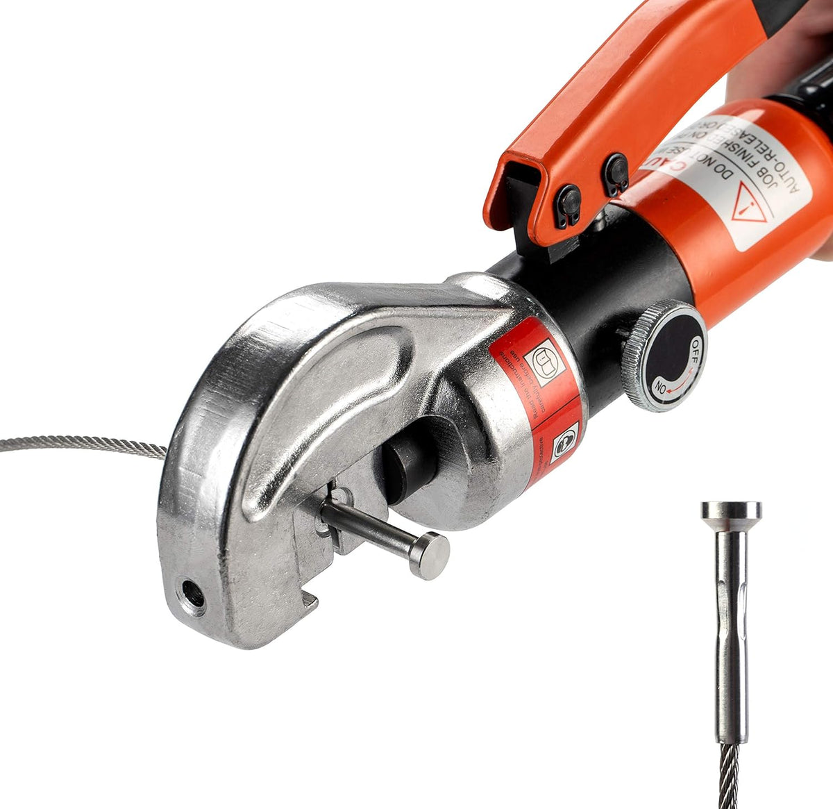 10 Ton Hydraulic Cable Crimper Hand Tool with 8 Pairs Dies and Cable Cutter E7543