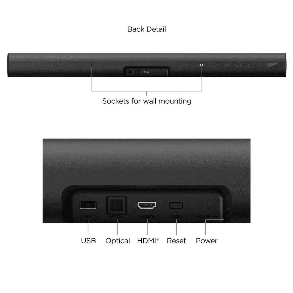 Roku Smart Soundbar with Built-in 4K Streaming Media Player S342