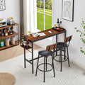 Rustic 3-Piece Dining Table Set with 2 Stools Z40331