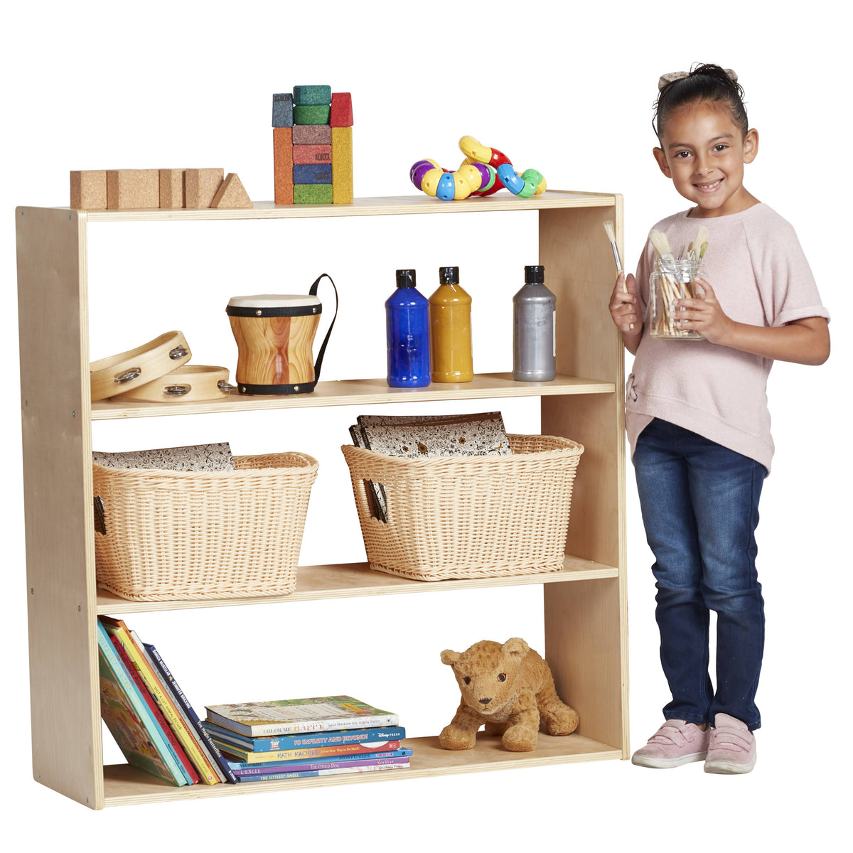 Birch 3-Shelf Storage Cabinet Without Back 36in H V155426