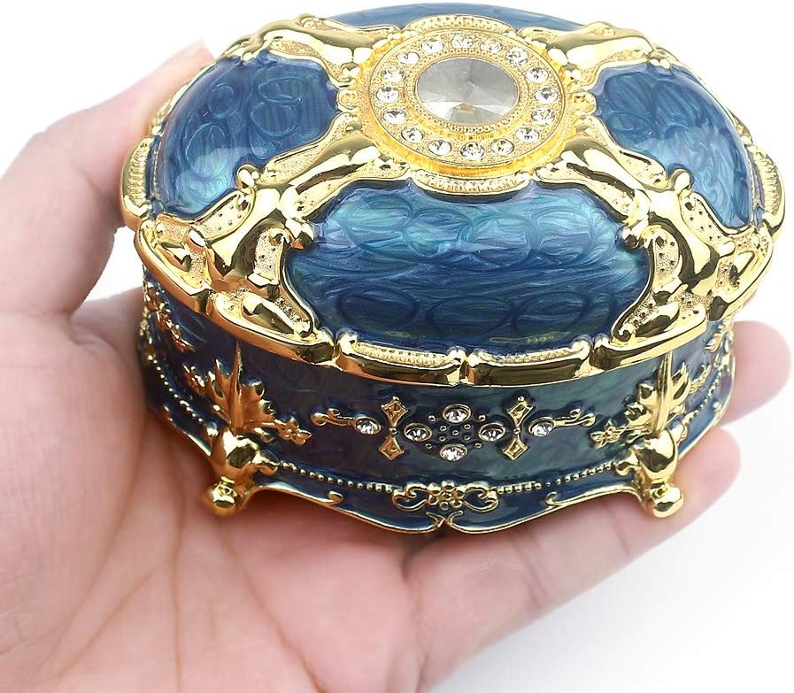 Embossed Metal Music Box Wind Up Movement Music Box, Pack of 2 B3021