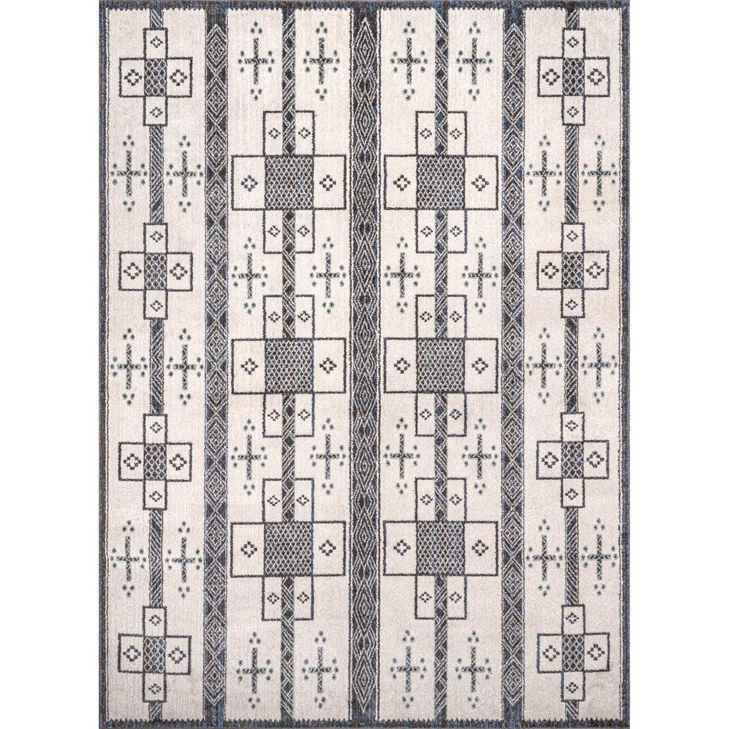 Grey Tribal Area Rug W3440