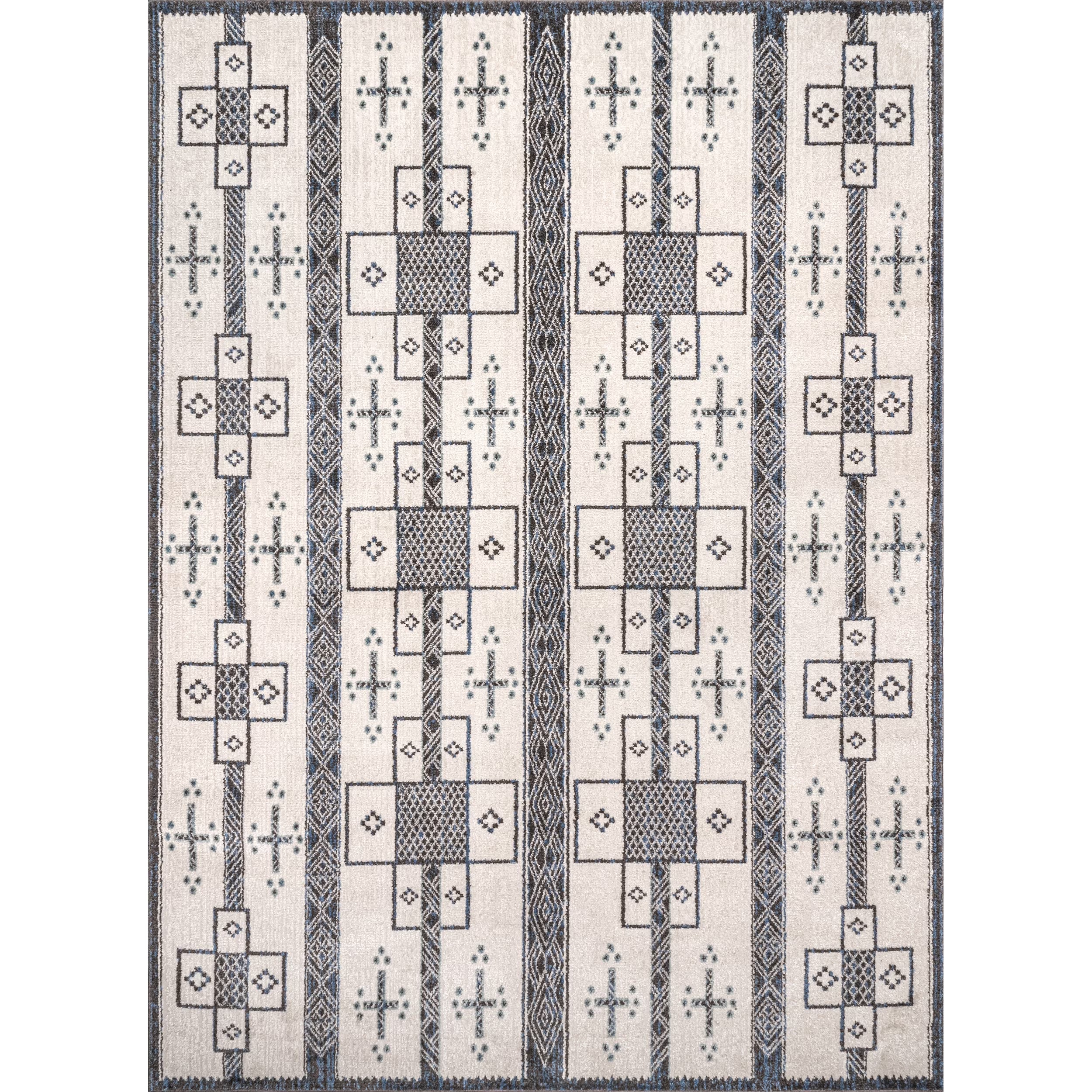 Grey Tribal Area Rug W3440