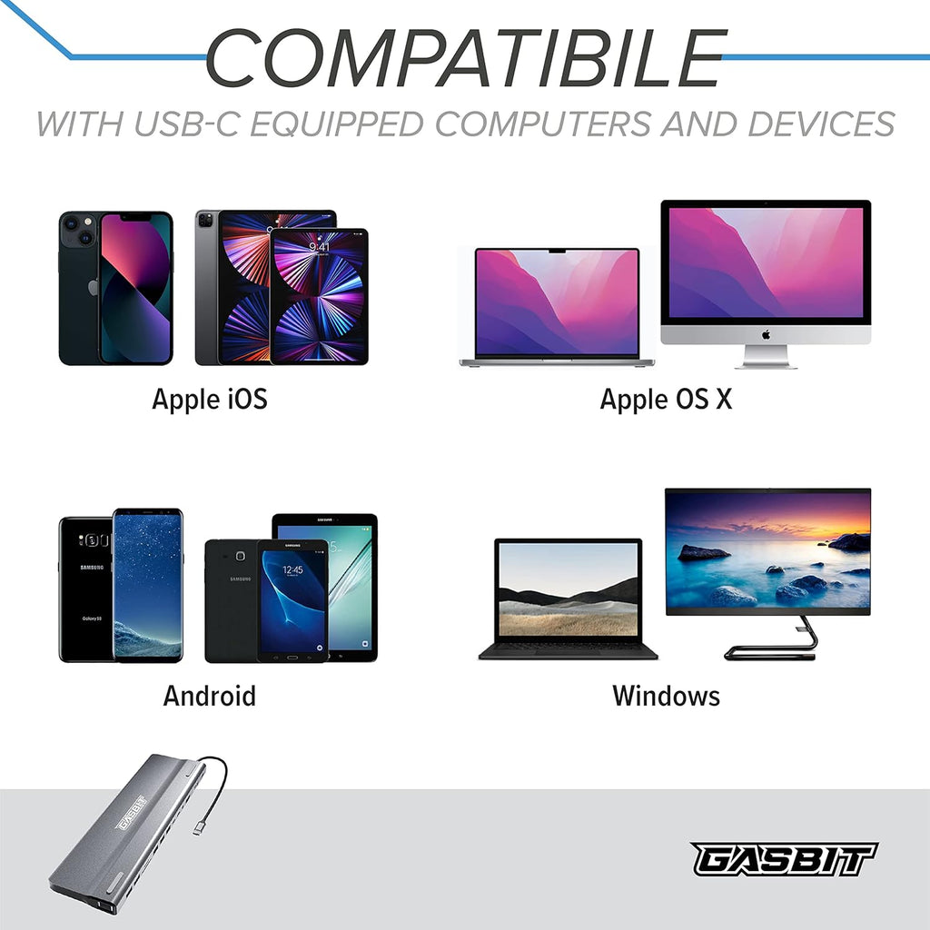 14-in-1 USB C Hub Multiport Adapter with HDMI, VGA, SD Card Reader, Ethernet, USB 3.0, USB-C PD & Audio Jack, Pack of 2 I139725