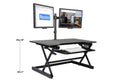 Black Height-Adjustable Standing Desk Converter with Dual Monitor Mount P749