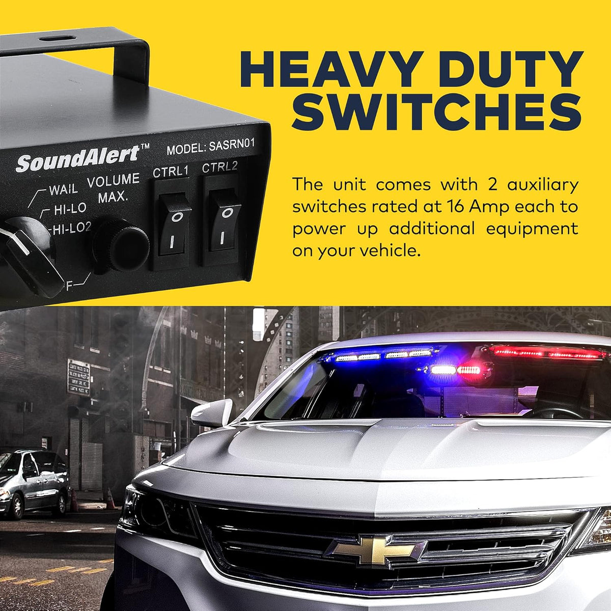 12V 100W Police Siren PA System Amplifier Controller with Handheld Microphone J1429
